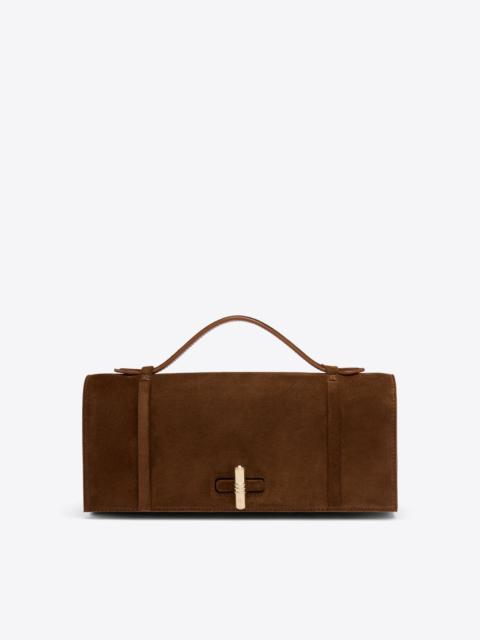 May Brown Suede Clutch Bag