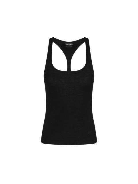 FULL NEEDLE FINE CASHMERE SILK  KNIT TANK TOP