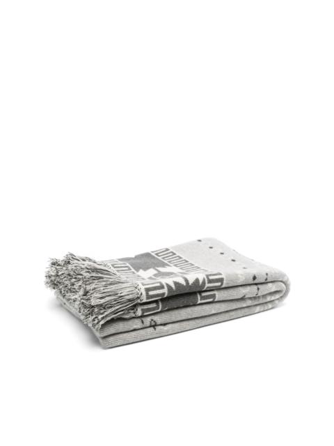 paisley intarsia-knit scarf