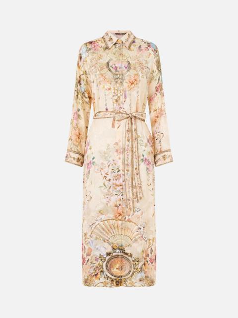 SHIRT DRESS WITH BACK BUTTON DETAIL