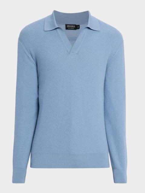 Men's Oasi Cashmere Johnny Collar Polo Sweater