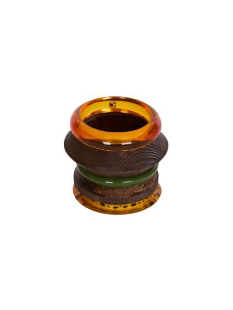 Set of wood and resin bracelets