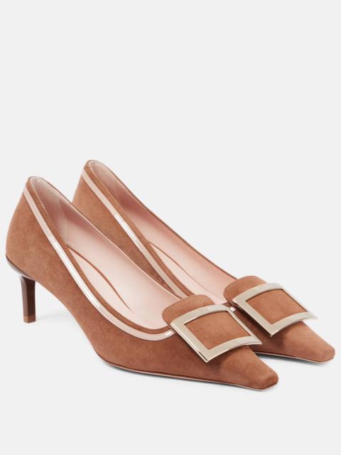 Viv' Canard 55 buckle-detail suede pumps