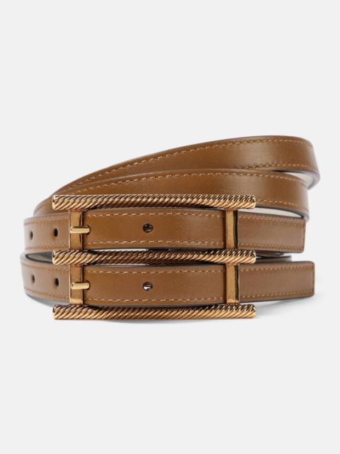 Double Buckle reversible leather belt