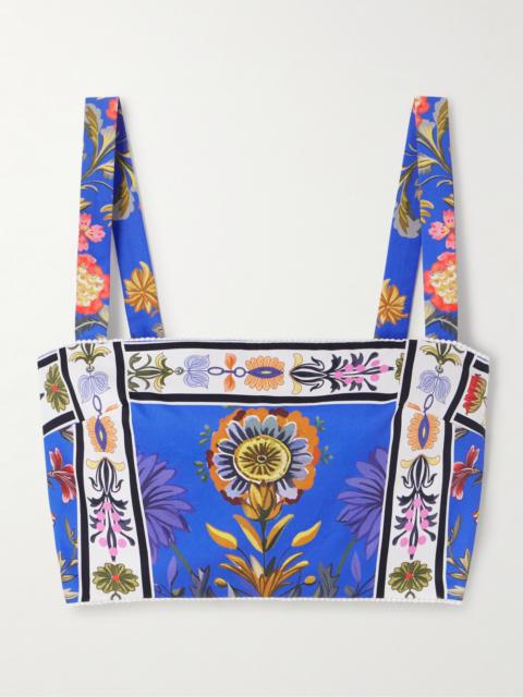 Didi Cropped Floral-print Cotton-poplin Top