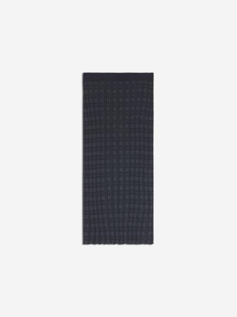 MERINO WOOL RIB CHECK LONG SKIRT