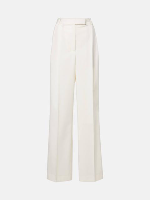 Wool-blend wide-leg pants