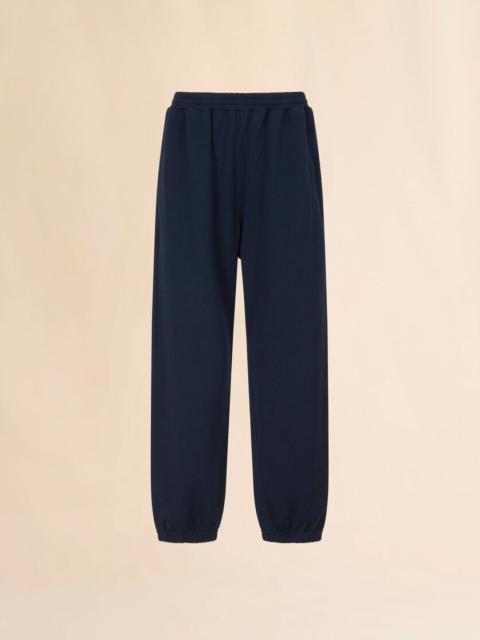 DEEP BLUE COTTON SWEATPANTS WITH MARNI FRAME LOGO