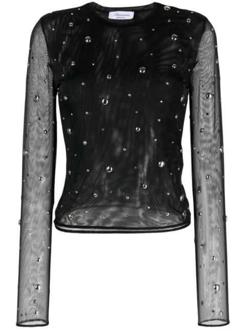 studded semi-sheer T-shirt