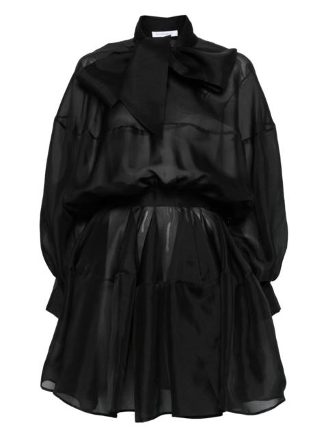 pussy-bow mini dress