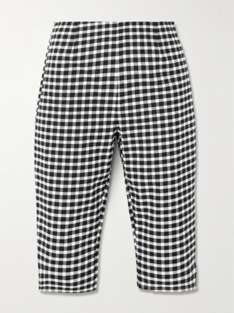 Chiara Cropped Checked Cotton-blend Capri Pants