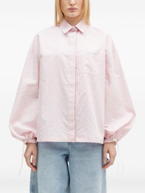 striped balloon-sleeve shirt