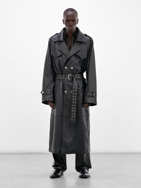 Amanda Black Lamb Leather Trench