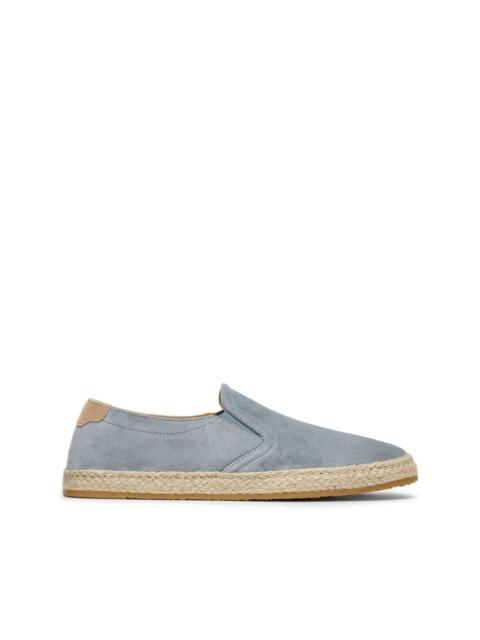 almond-toe suede loafers