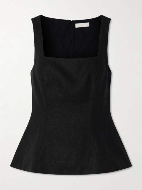 Mina Linen Peplum Top