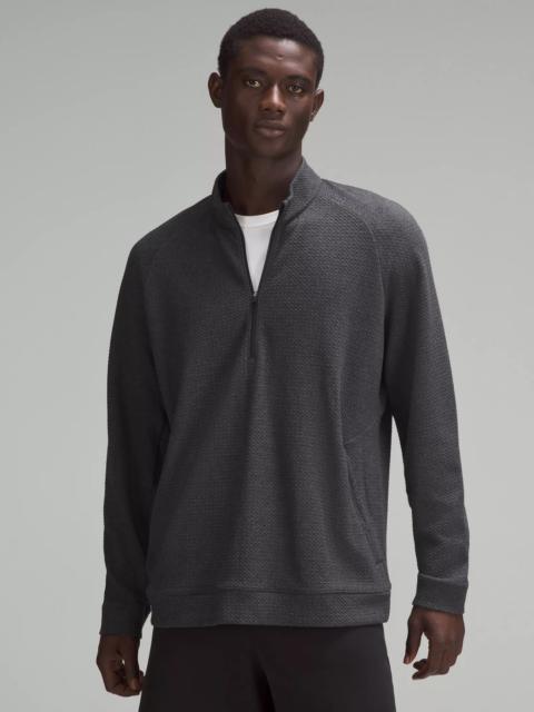 Textured Double-Knit Cotton Half Zip