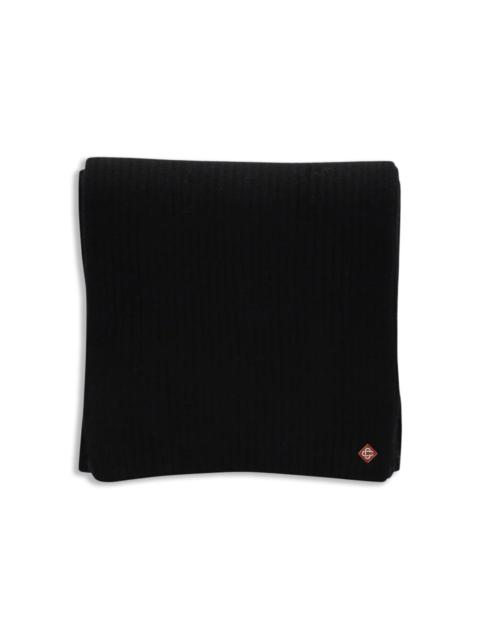 ribbed logo scarf
