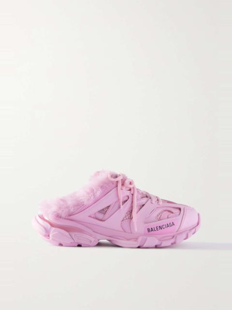 Track Mule logo-print mesh and rubber sneakers