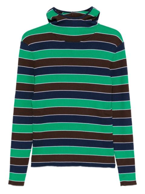 animal-ears striped jumper
