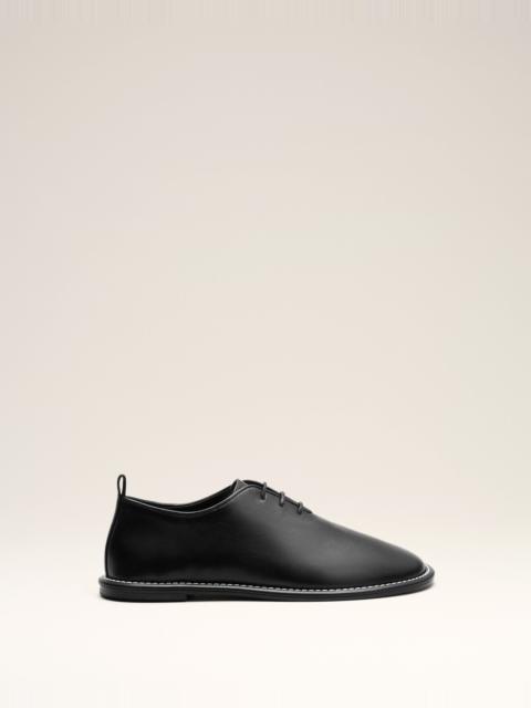 BLACK COW LEATHER MIDI DERBIES SHOES