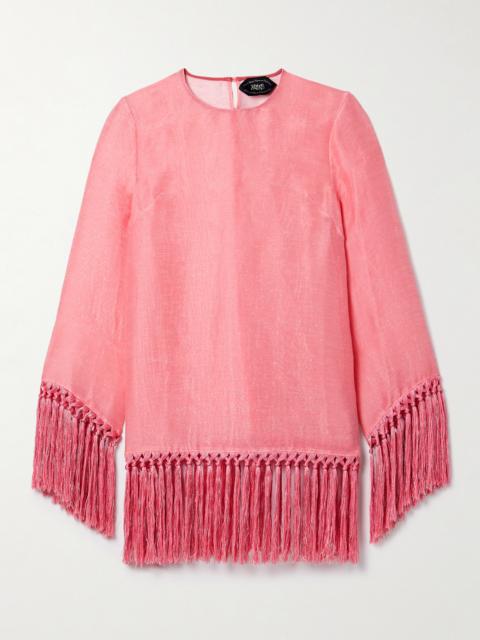 Claudia Fringed Linen-blend Mini Dress