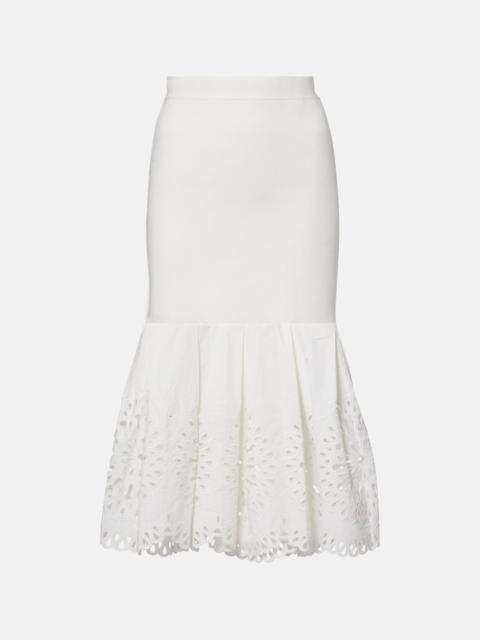 Broderie anglaise midi skirt