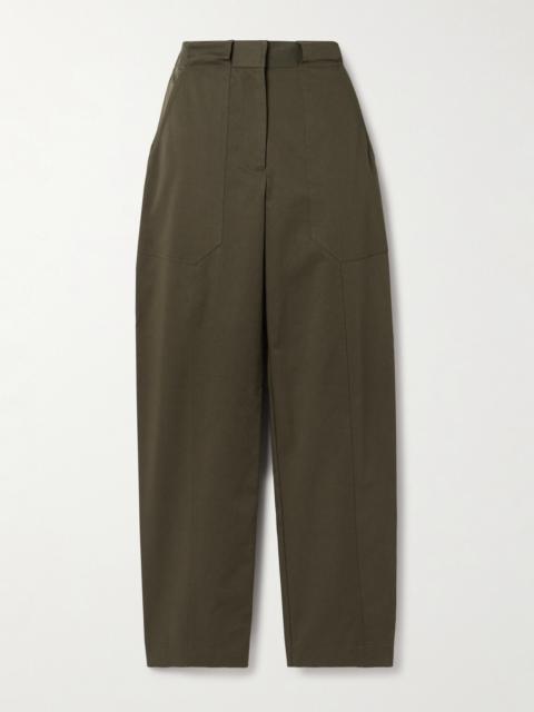 Organic Cotton-blend Twill Straight-leg Pants