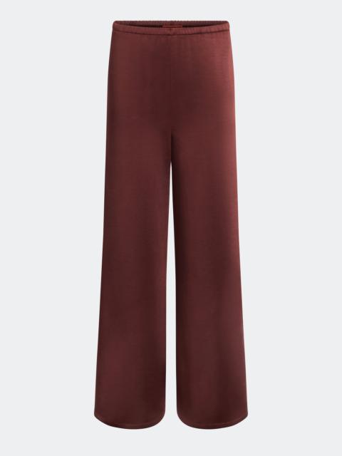 Nella Satin Wide Leg Pant In Choco Brown