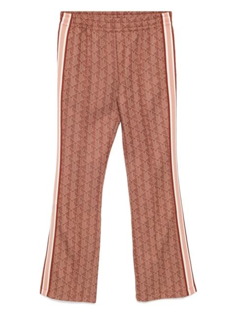 monogram print flared trousers