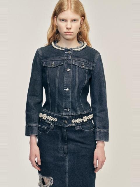 Turbo Embellished Fitted Waist Tail Jacket