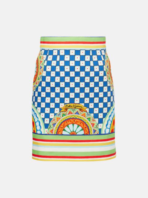 Cotton patterned miniskirt
