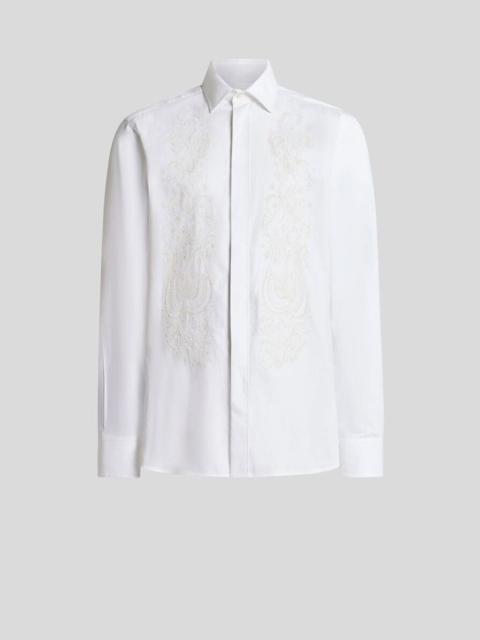 COTTON SHIRT WITH FLORAL PAISLEY EMBROIDERY
