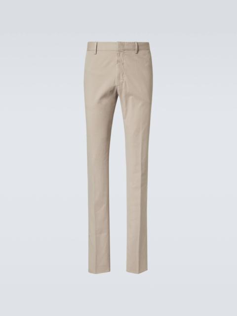 Cotton-blend straight pants