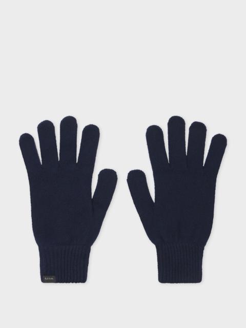 Navy Cashmere-Blend Gloves
