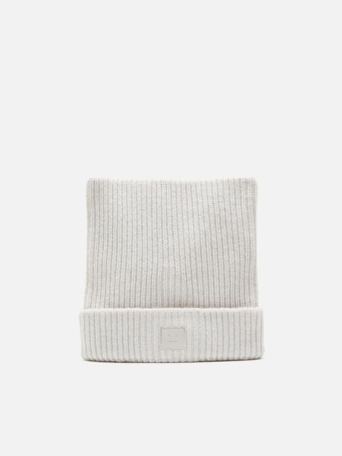 Face logo square beanie - Yak - Oatmeal melange