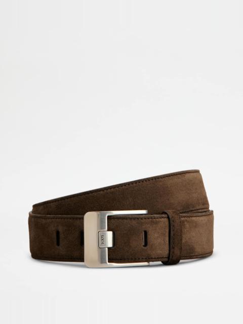 BELT IN SUEDE - BROWN