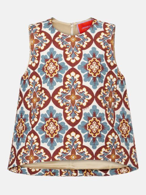 La Scala printed cotton top