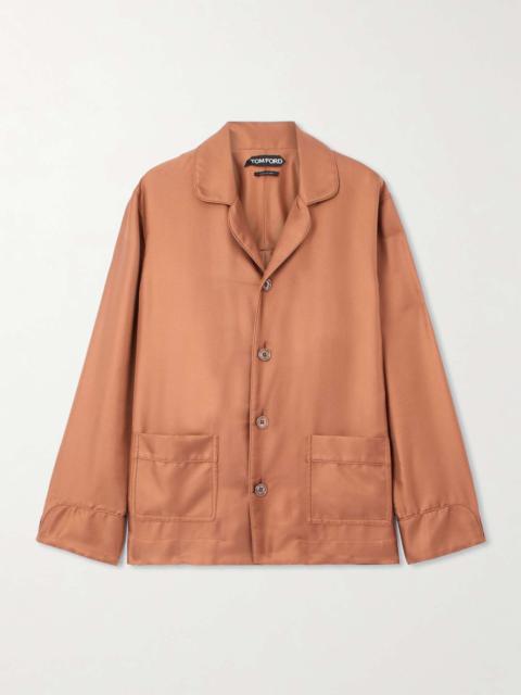 Silk-twill shirt Camel
