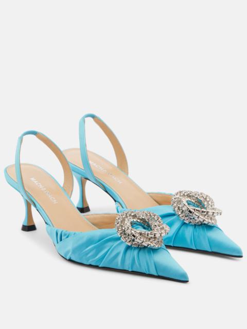 Galaxy 65 satin slingback pumps