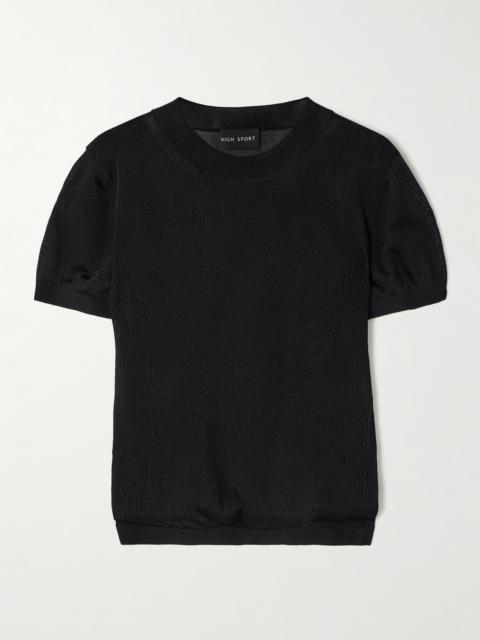 Eden Pointelle-knitted T-shirt