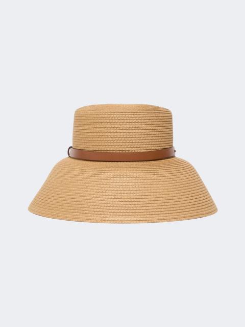 Paper yarn lampshade hat - BEIGE