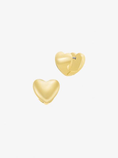 Puffy Heart Huggie Earrings