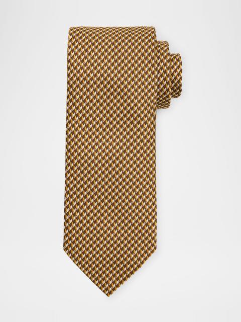 Men's Geometric Check Silk Tie
