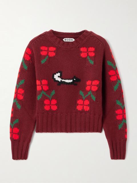 Intarsia-knit Wool Sweater