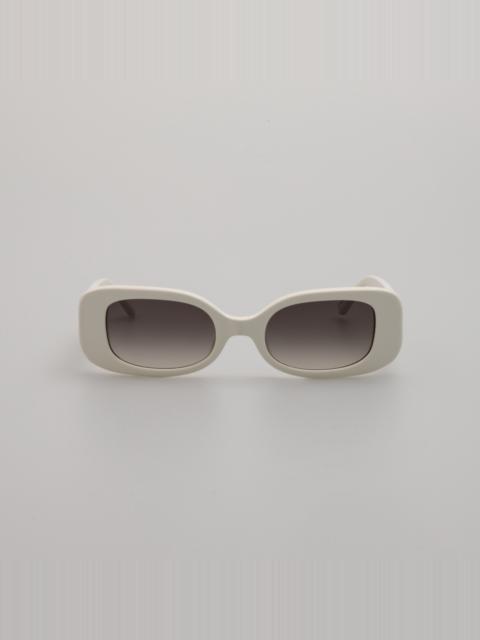 LOLA RECTANGULAR SUNGLASSES IN WHITE