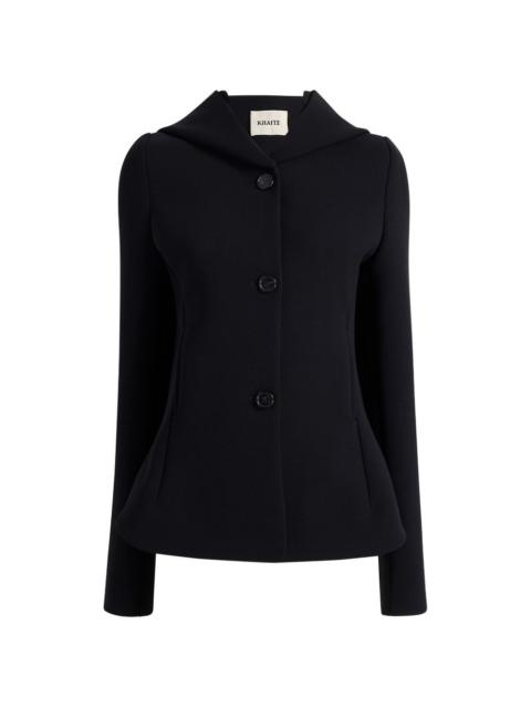 hooded button jacket