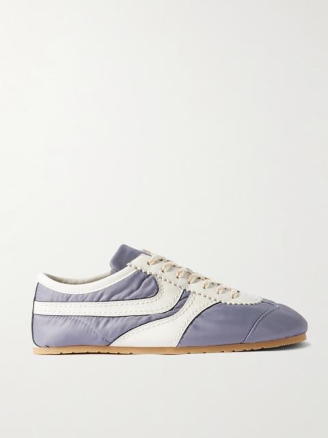 Leather-trimmed Shell Sneakers