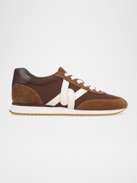 Penrose Mixed Leather Low-Top Sneakers