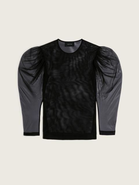 Sheer Draped Sleeve Top