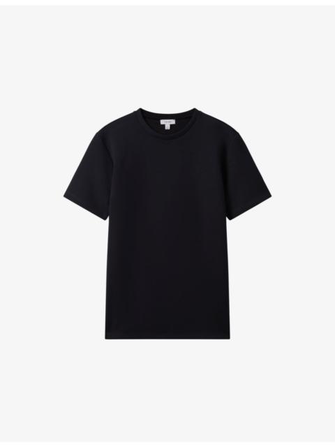 Crewneck short-sleeve stretch-jersey T-shirt